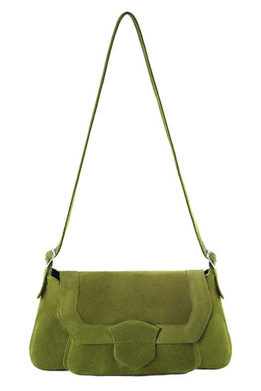 Dress handbag in pistachio green leather - Top view